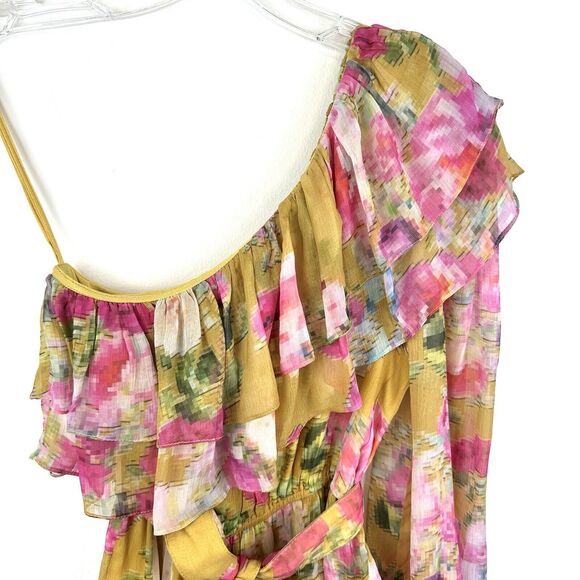 NWT ROCOCO SAND Avar Belted One Shoulder Dress in Ochre Women’s Size XS - Picture 6 of 16